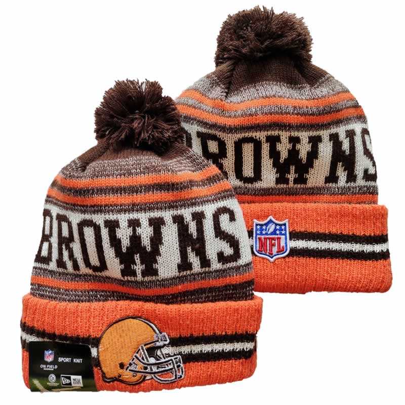 Browns Team Logo Orange and Brwon Pom Cuffed Knit Hat YD,We sell and wholesale Browns Team Logo Orange and Brwon Pom Cuffed Knit Hat YD on line form chian!